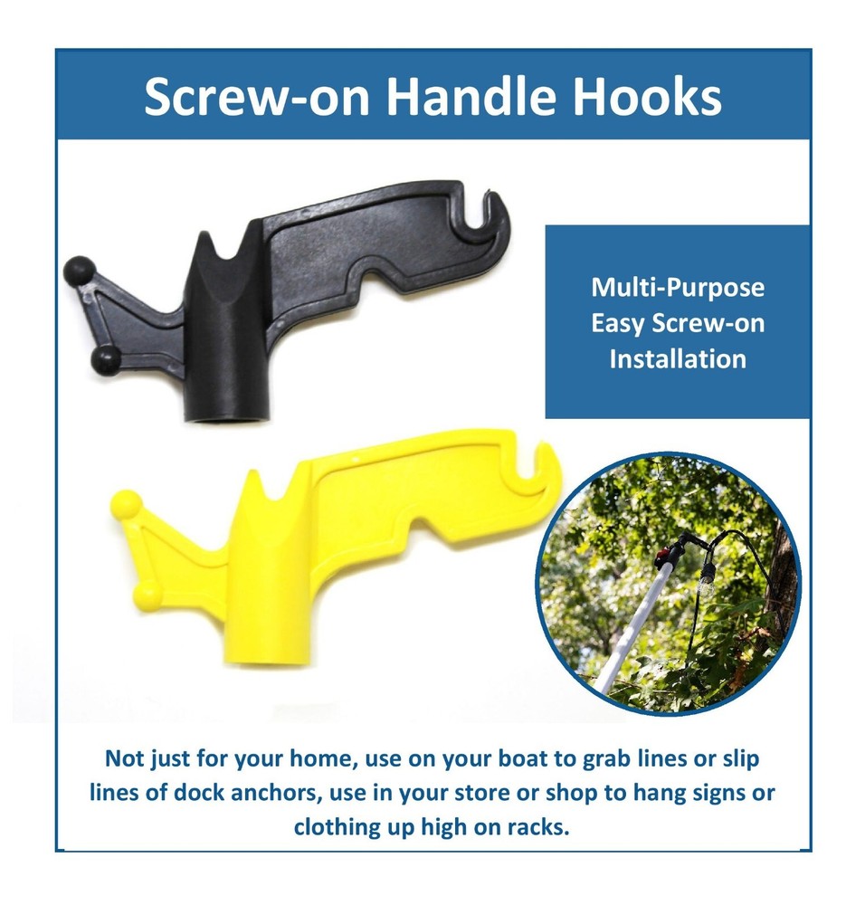 Green & Red Plastic Utility Handy Hook - Screw On Pole Attachment Hook- 2 Kit