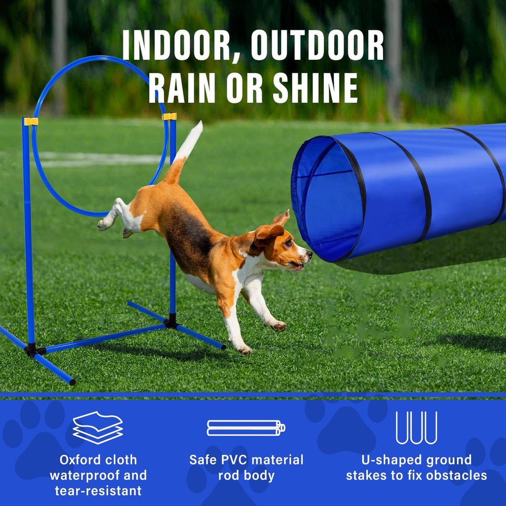 Dog Agility Course Backyard Set, Dog Obstacle Course Training Starter Kit