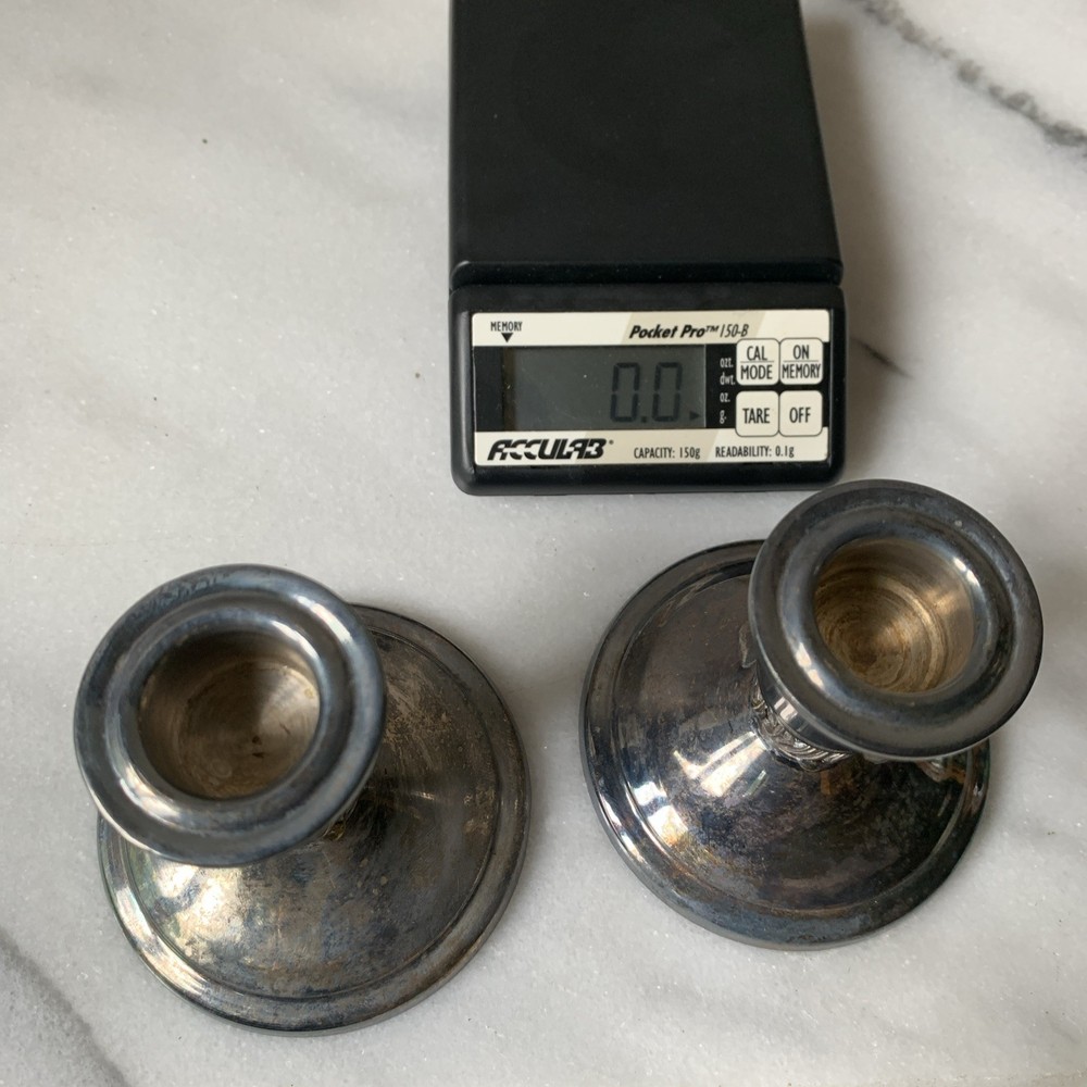 Partial Silver Boardman Candlesticks - Use Or scrap - 248 Grams