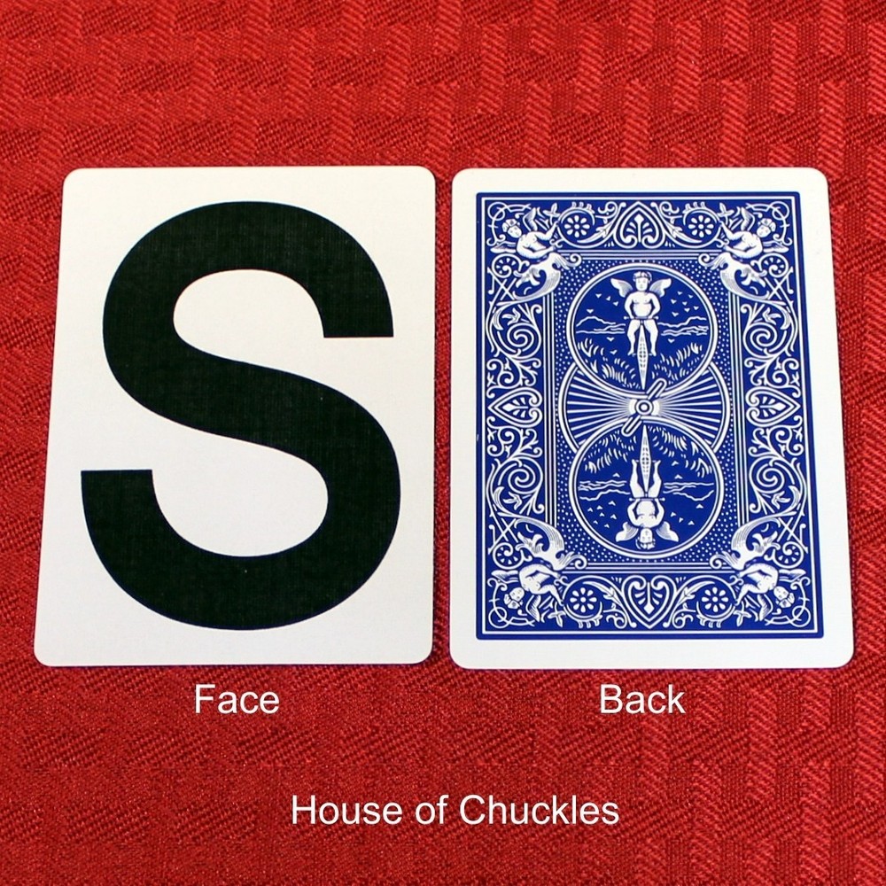Letter S, Bicycle Printed Gaff Card, Blue