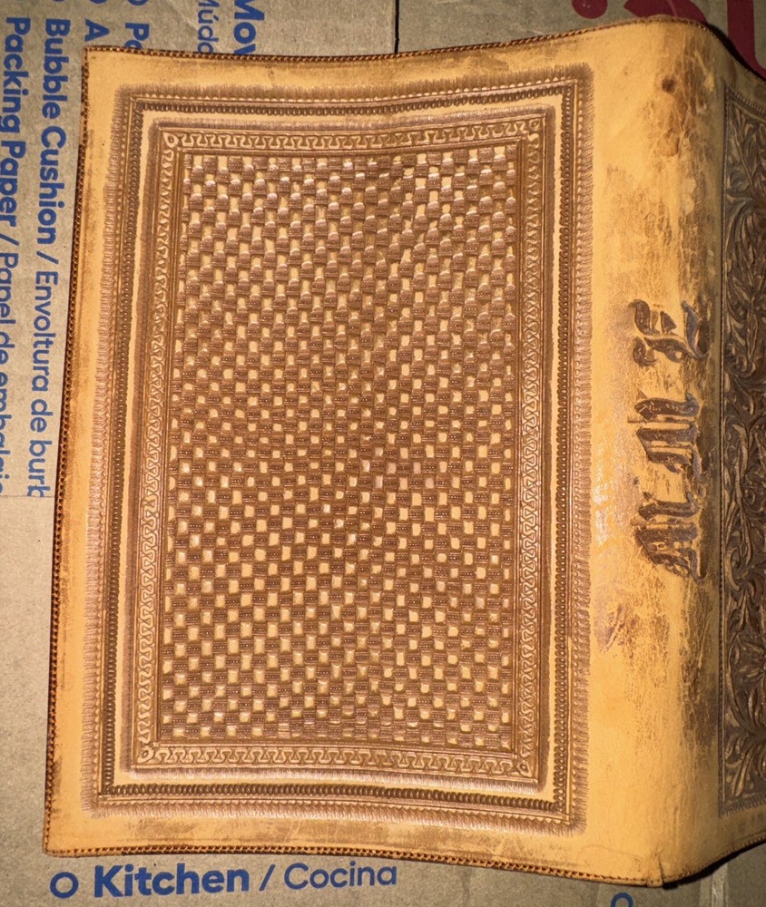 Antique RARE LEATHER BOUND BOOK COVER