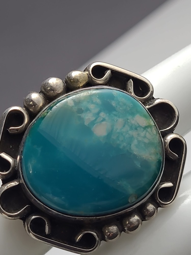 Size 6.5 Sterling Silver Navajo Turquoise Ring