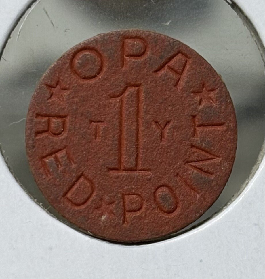 Opa Red Point TY WWII US Ration Token