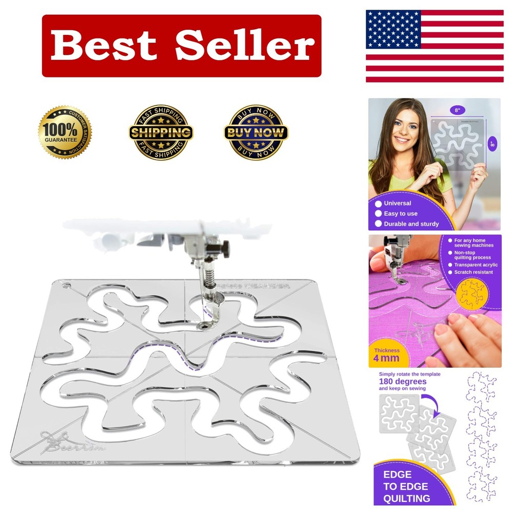 Versatile 8"x8" Free-Motion Quilting Template – Ideal for Beginners & Experts