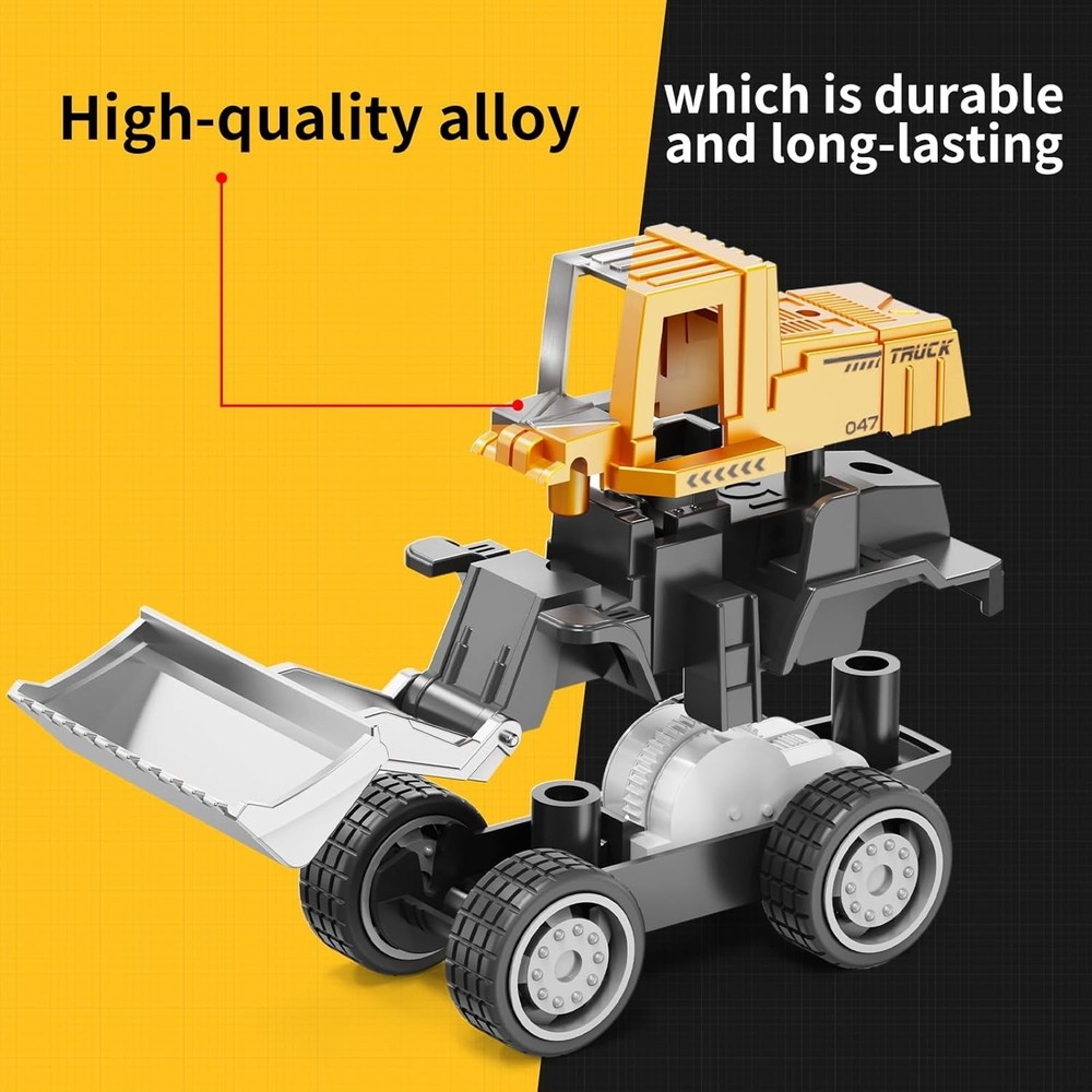 Alloy Mini Construction Vehicles Set – Durable, Educational, Pull-Back Fun fo...