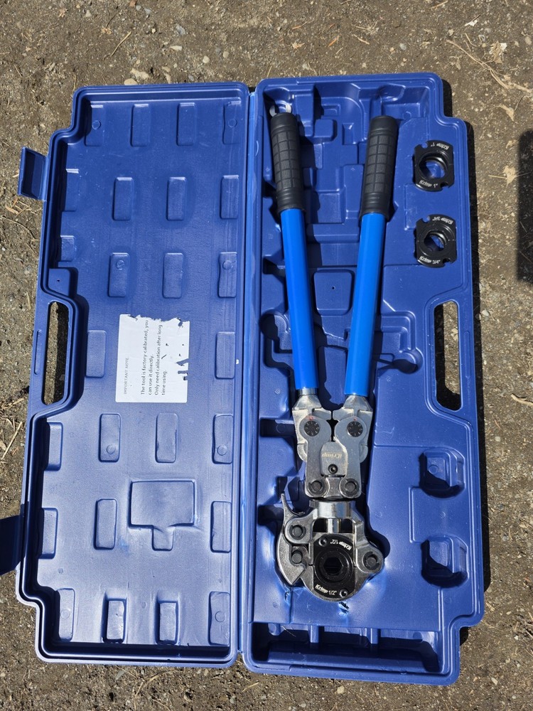 ICRIMP Pipe Crimping Tool with Interchangeable Jaws and Blue Case