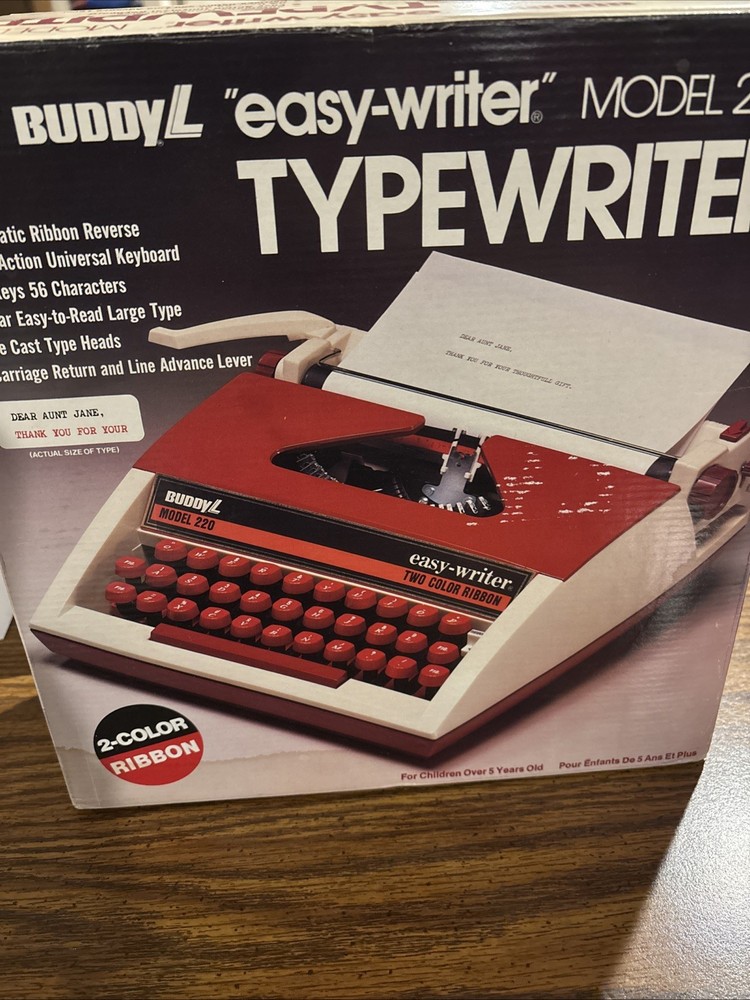Buddy L Easy Writer Typewriter Model 220 With Box Works Needs Ribbon Replacement