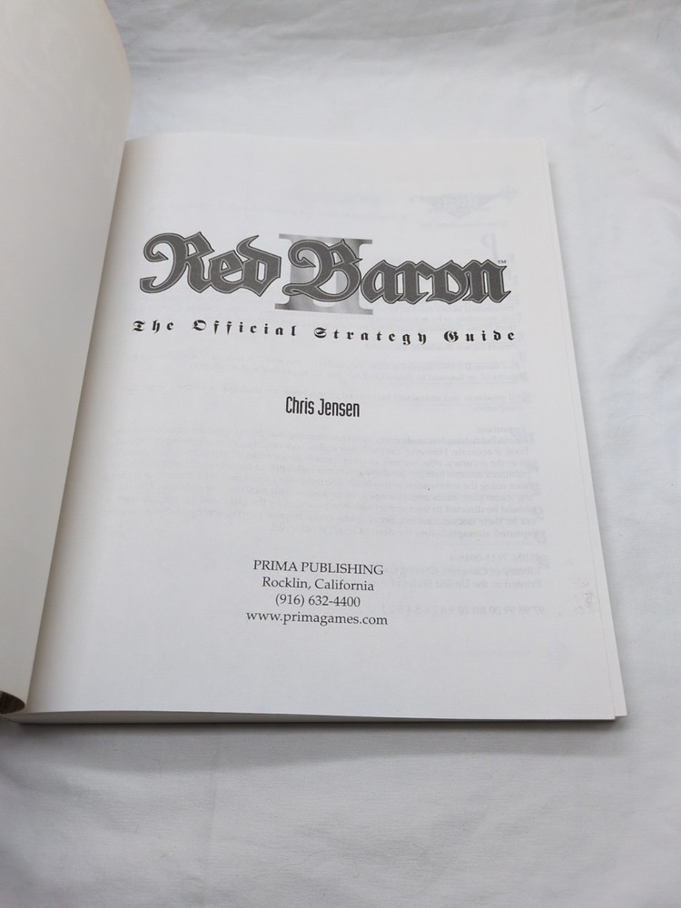 Red Baron II Primas Official Strategy Guide Book