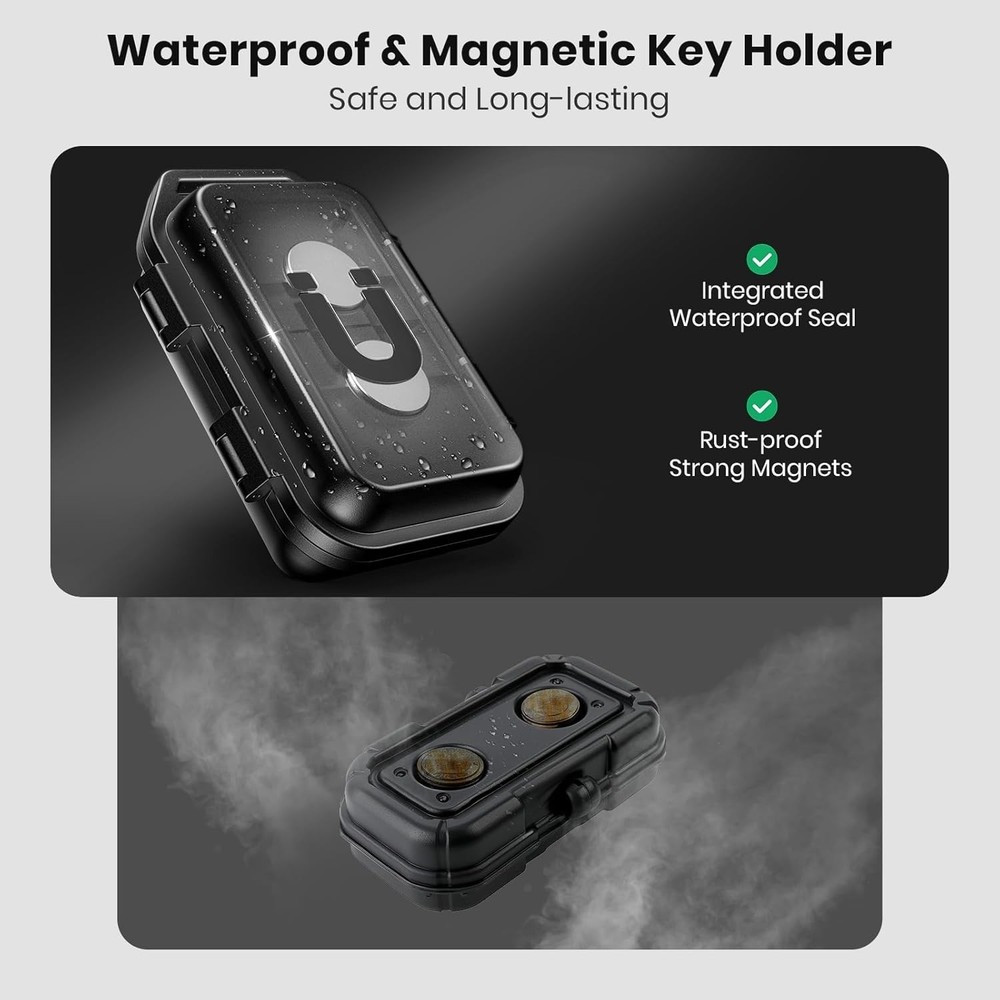 "Waterproof Magnetic Key Box for Under Car - Secure & Discreet Hiding "