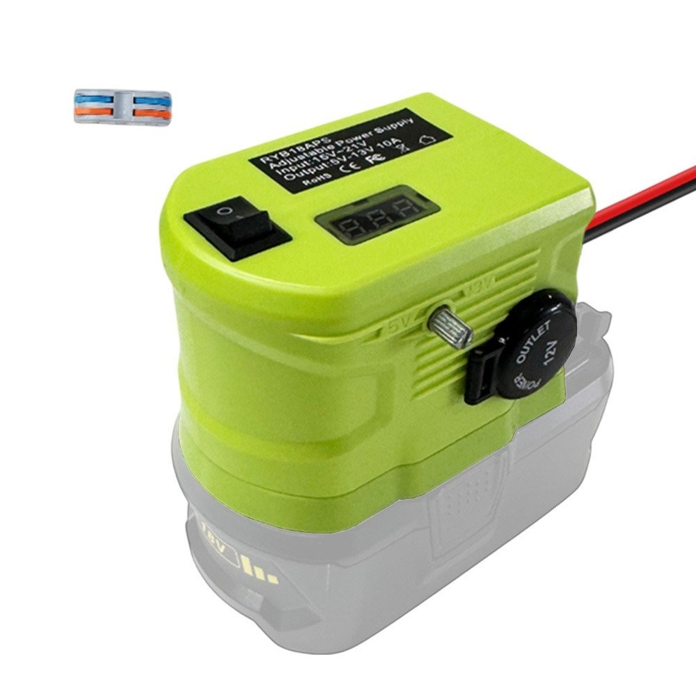 DC 18V-12V Step Down Converter Adapter Cigarette Lighter for Ryobi 18V Battery