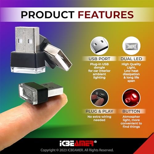 Mini USB LED Light 1-Pack () | Direct Plug-in TYPE-A (Standard) Red