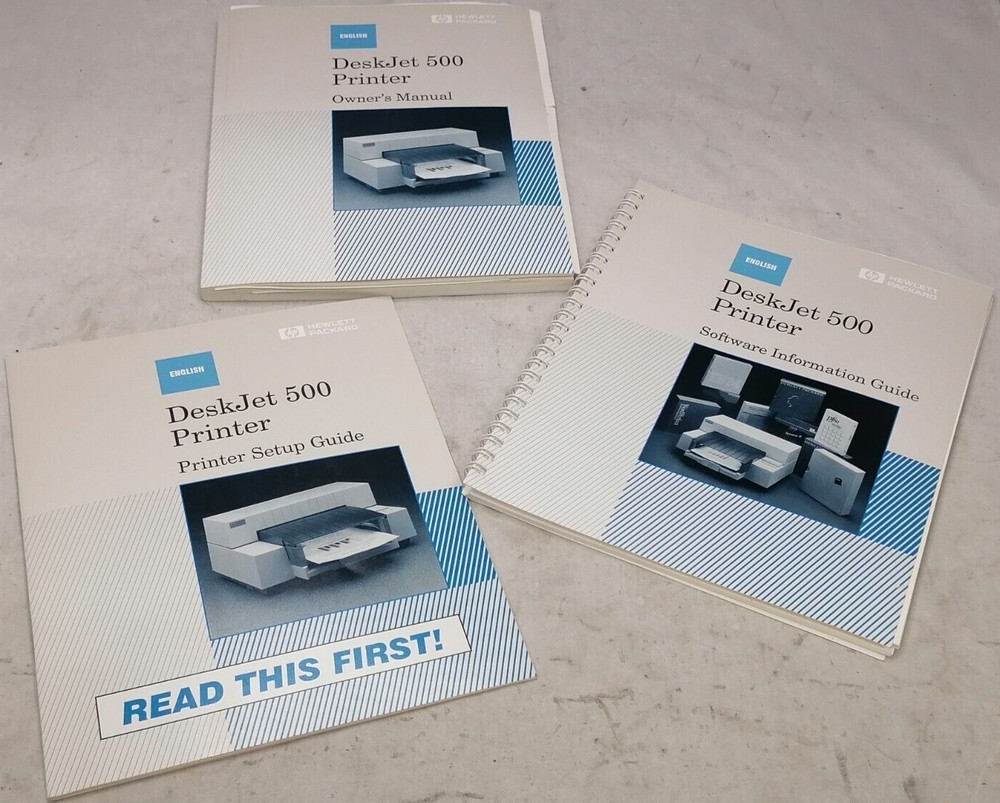 HP DeskJet 500 Printer Owners Manual/Setup Guide/Software Information