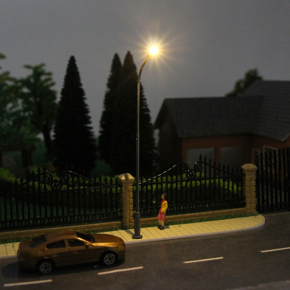 Set Model Street Lights Scenery Model Layout Railway Warm White Scale Post