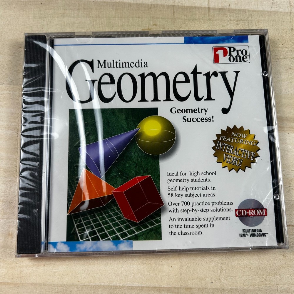 Multimedia Geometry Success NEW CD-Rom Interactive Video w/ Self Help Tutorials