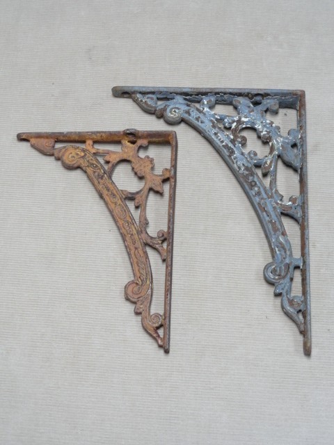 Victorian Cast Iron Shelf Brackets Same Pattern Different Size Original 'D'