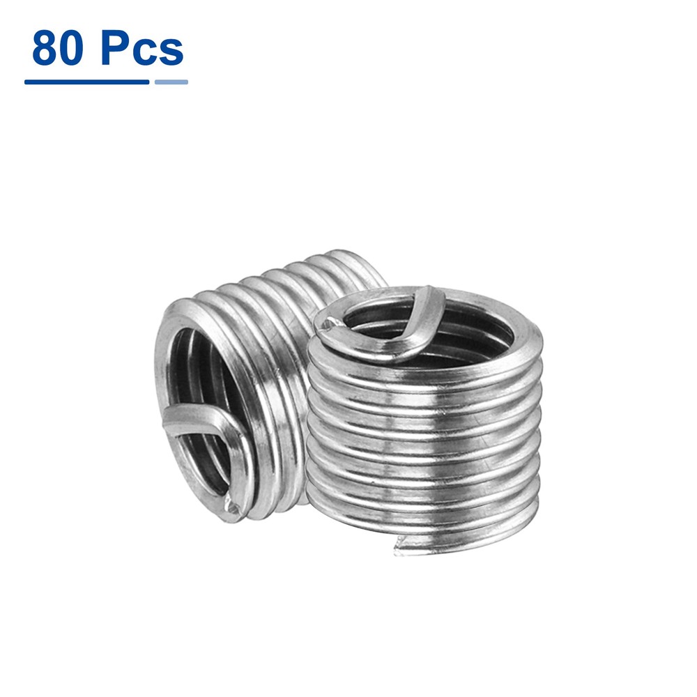 80pcs Wire Thread Inserts M6 x 1 1D Helical Threaded Sleeve