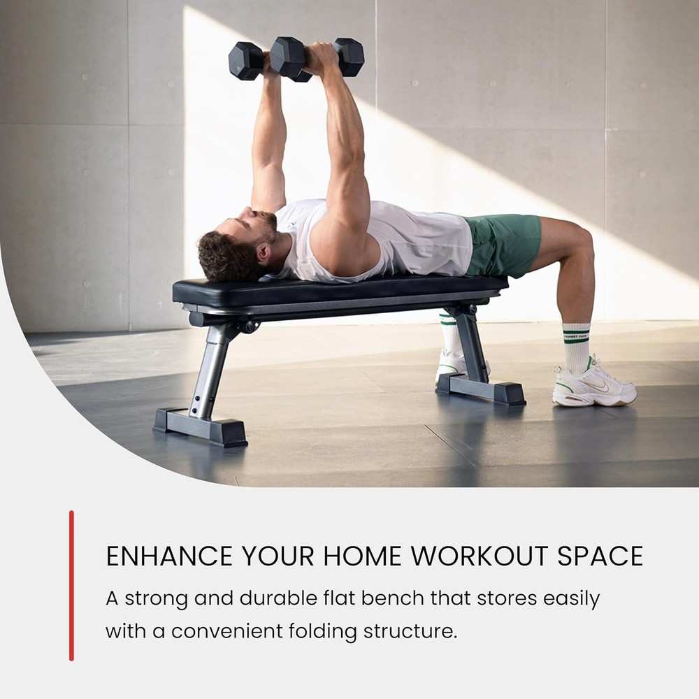 Foldable Flat Bench for Weight Training - 1,000 lb Capacity