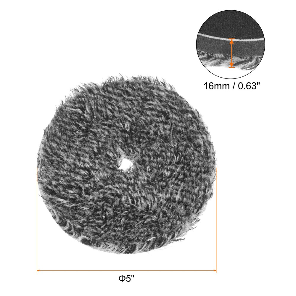 2pcs Wool Cutting Pad, 5 inch Microfiber Buffing Polishing Pads