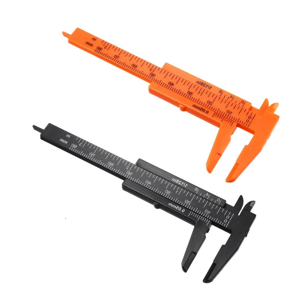 Caliper 80mm 3" Metric Double Scale Plastic Ruler Measuring Tool