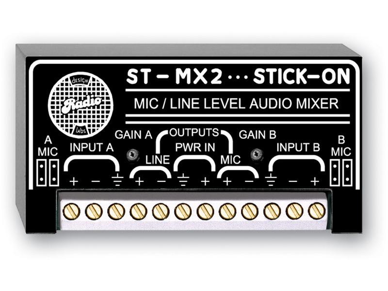 RDL ST-MX2 2 Microphone or Line Input Mixer/Microphone and Line Out