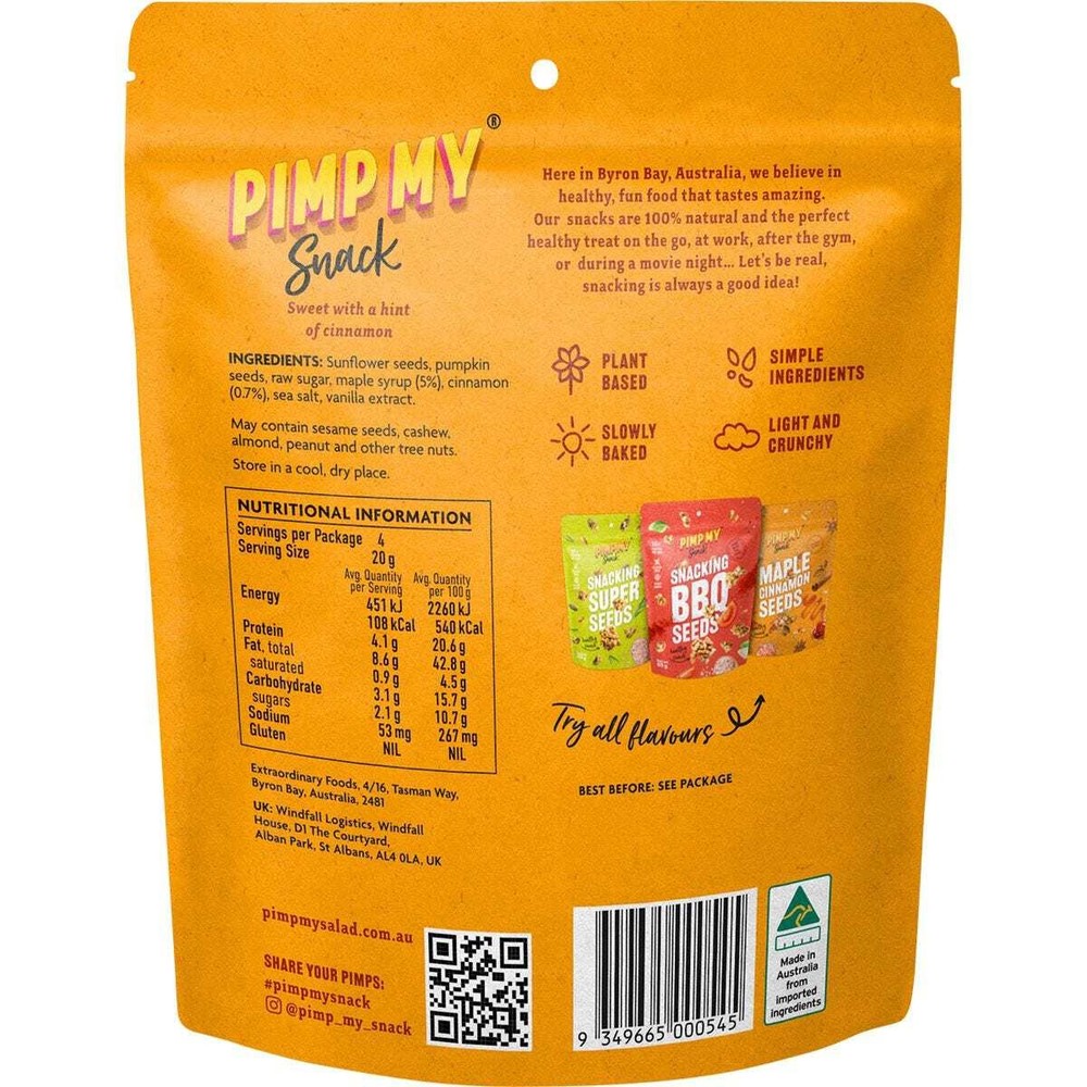 Pimp My Snack Maple Cinnamon Seeds 80g
