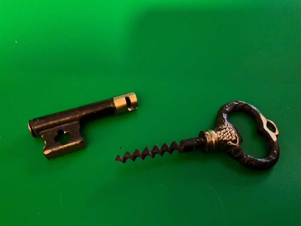 Vintage Skeleton Key Shape Corkscrew Wine Bottle Opener