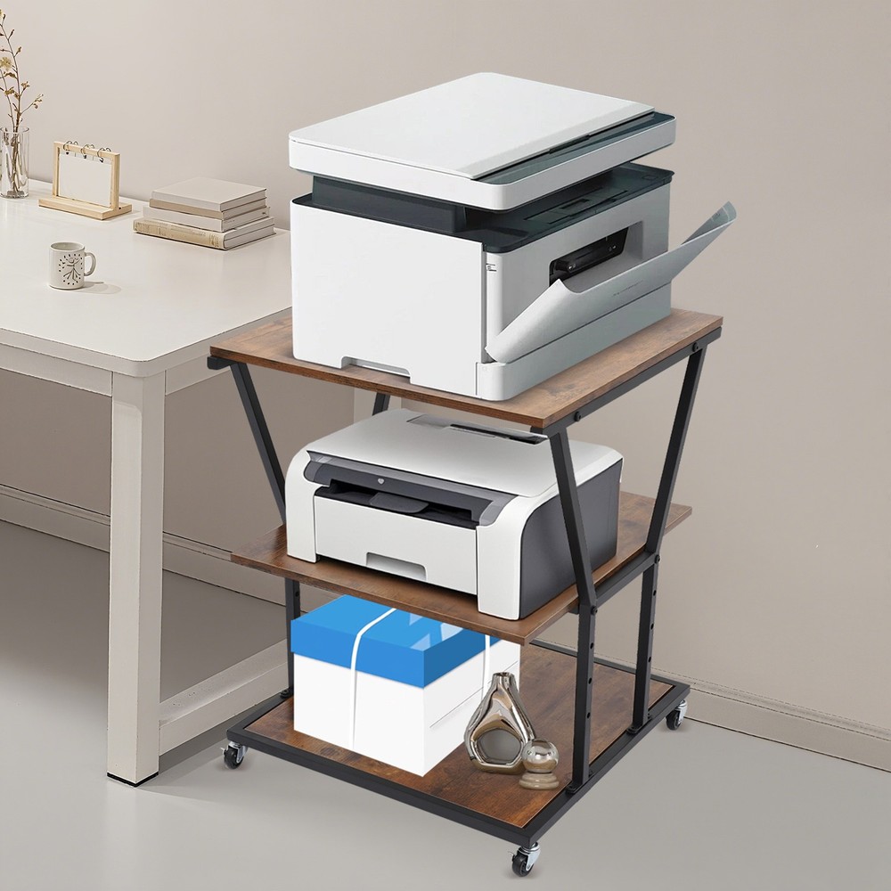 Printer Stand with Adjustable Design 3-Tier Printer Stand for Home/Office