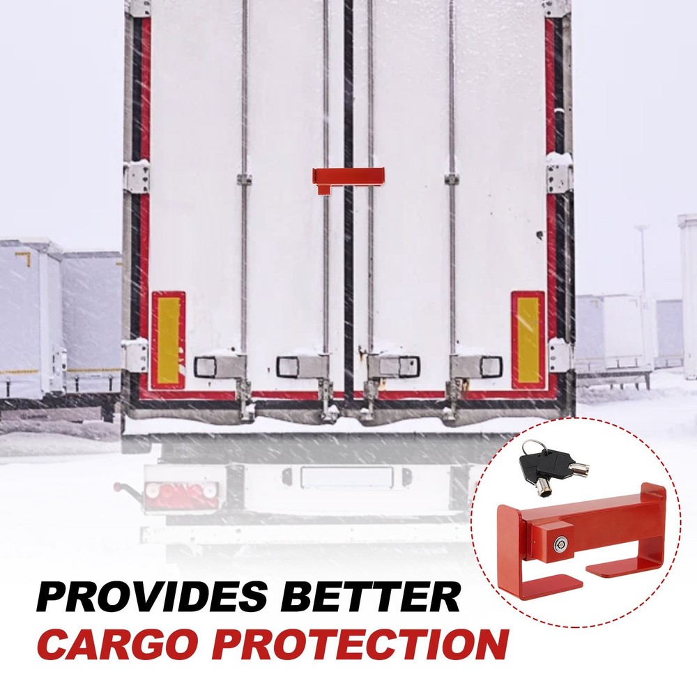 Steel Cargo Door Lock Shipping Container Lock w/ 2 Keys Heavy Duty Security Red