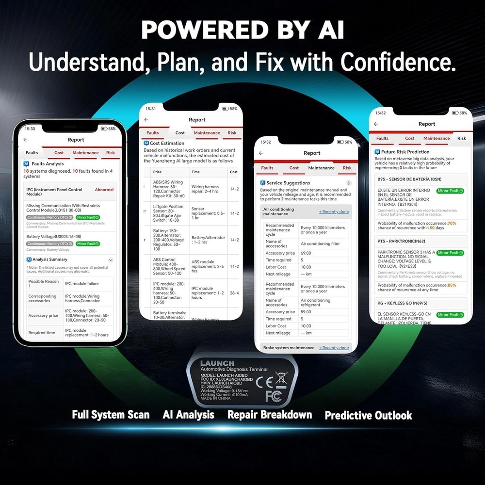 LAUNCH Mini OBDII All System Bluetooth OBD2 Scanner Diagnostic Tool Code Reader