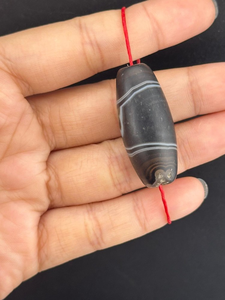 Beautiful Ancient Banded Agate Stone Bead with Eye