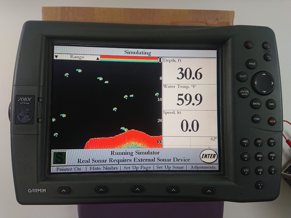 Garmin GPS 2010C GPSMAP Color Plotter Fishfinder Tested With BlueChart Data Card
