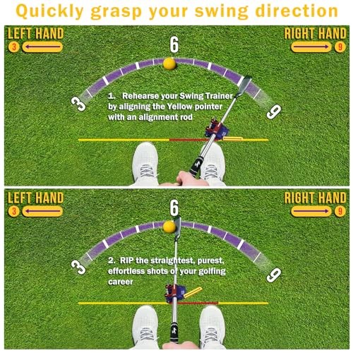 Golf Swing Trainer - Swing Training Aid Direction Guides - Improve Swing