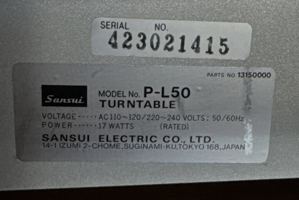 Sansui P-L50 Linear Automatic Tracking Compu Edit Turntable