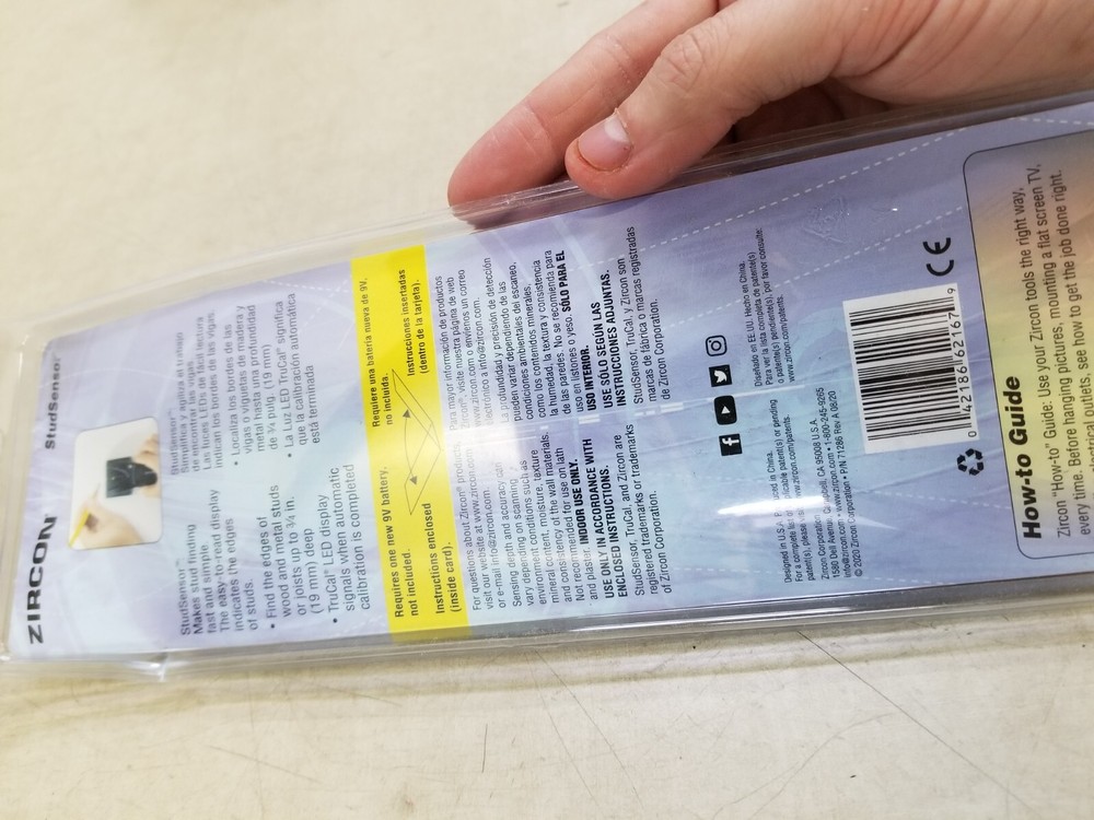 Zircon 62167 StudSensor Basic Stud Finder Find Wood and Metal Stud Edges