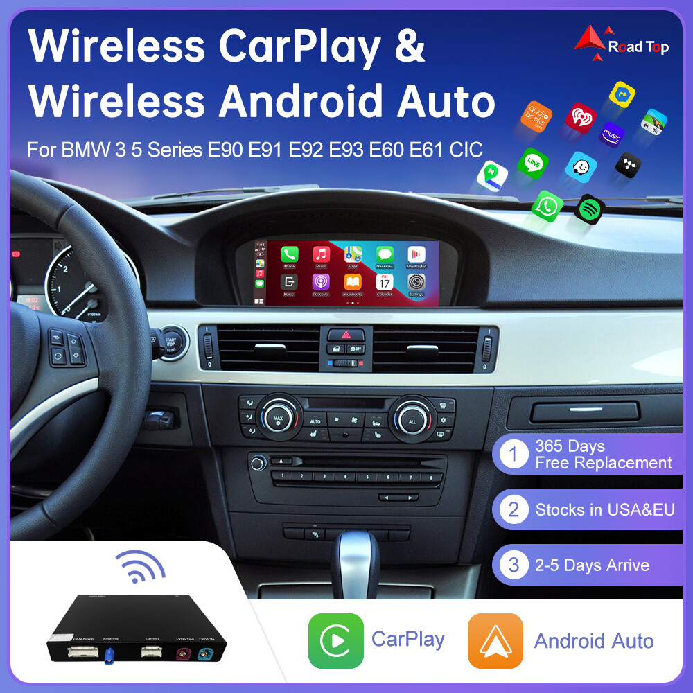 Wireless CarPlay Android Auto Decoder Kit For BMW 5 Series E60 E61 2008-2010 CIC