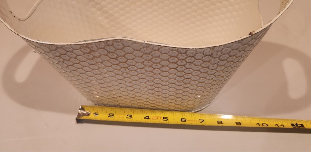 Basket Handle White Distressed Decor display holiday Housewarming moving gift
