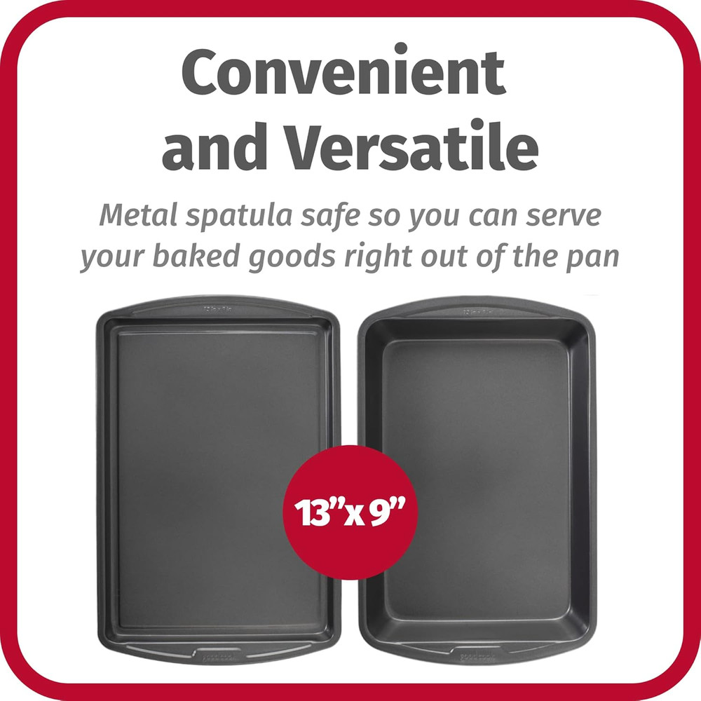 Everyday Nonstick Steel 5-Piece Bakeware Set, Gray, Includes Cookie Sheet, Cake