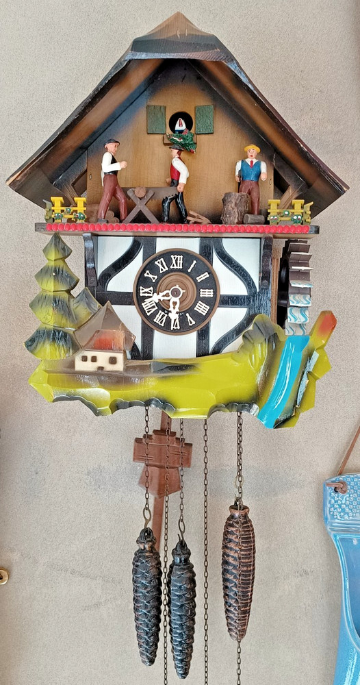 Black Forest West Germany Log splitter cuckoo clock