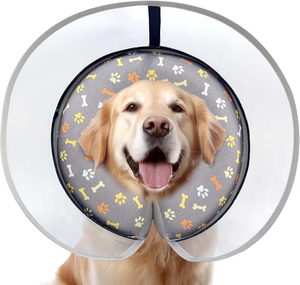 Uaidie Inflatable Dog Cone Collar Size M+ Adjustable