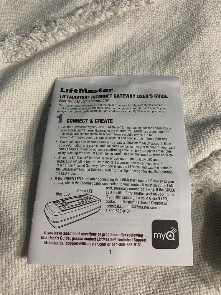 LiftMaster 828LM Internet Gateway MISSING POWER CORD READ