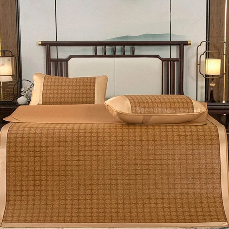 Summer Sleeping Mat For Bed Rattan Foldable Nature Bamboo Cool Bed Mat Pad