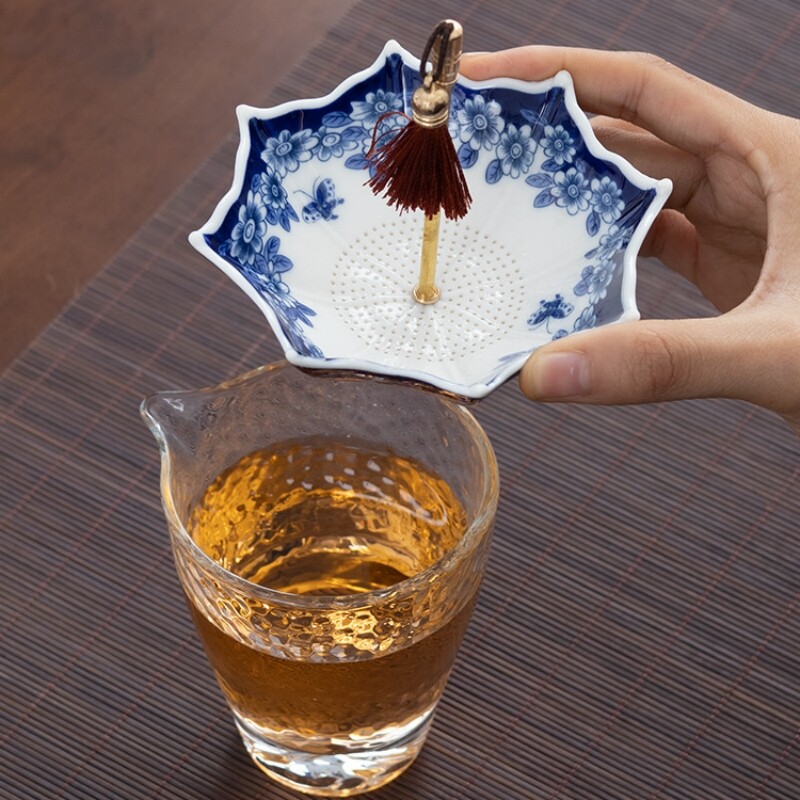 Artful Umbrella Design Filter Net Tea Strainer Ceramic Creative Tea Accessories