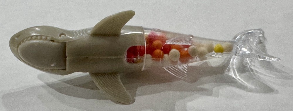 Vintage Figural Shark Plastic Candy Container Unopened Condition 6” Across