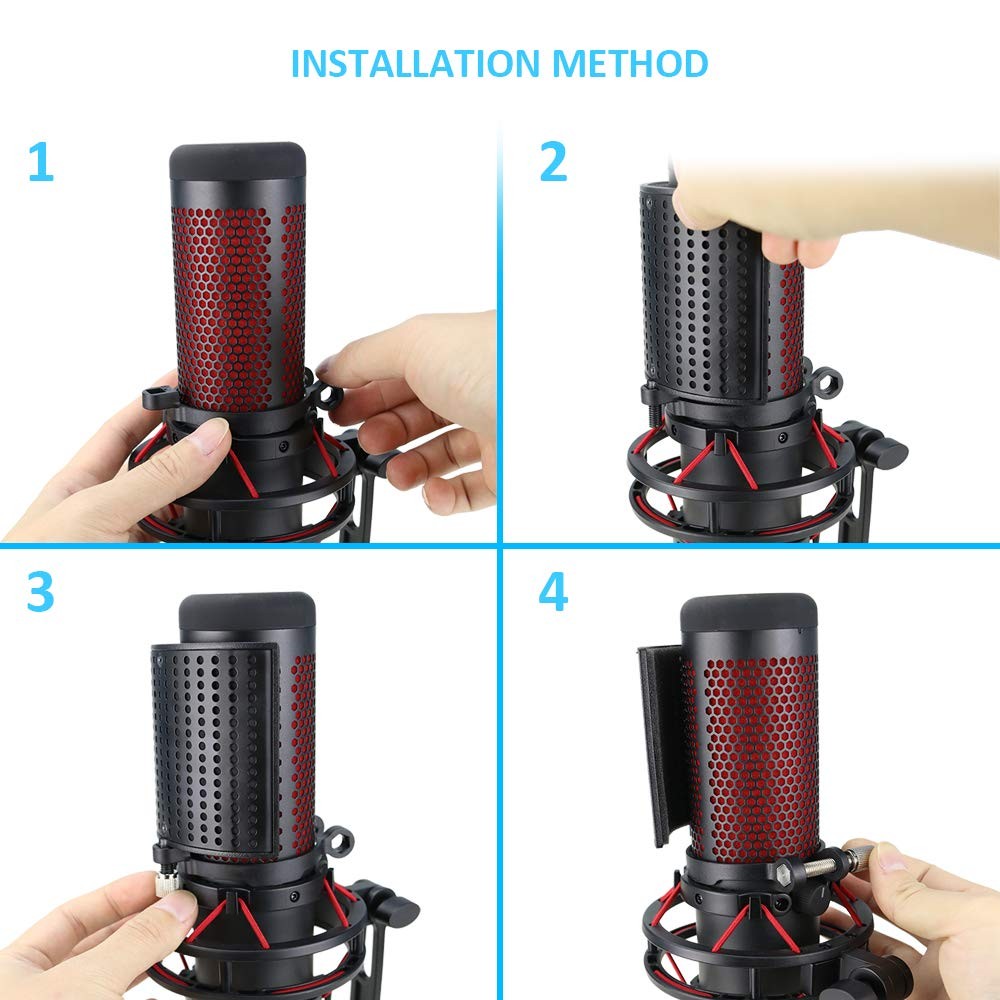 HyperX QuadCast Microphone Pop Filter - Metal for QuadCast,