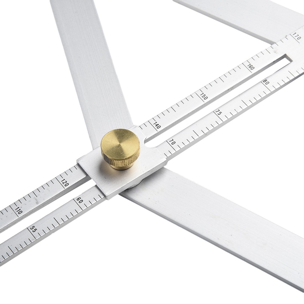 Square Protractor Protractor Stainless Steel Tool 17.1cm Silver Artifact
