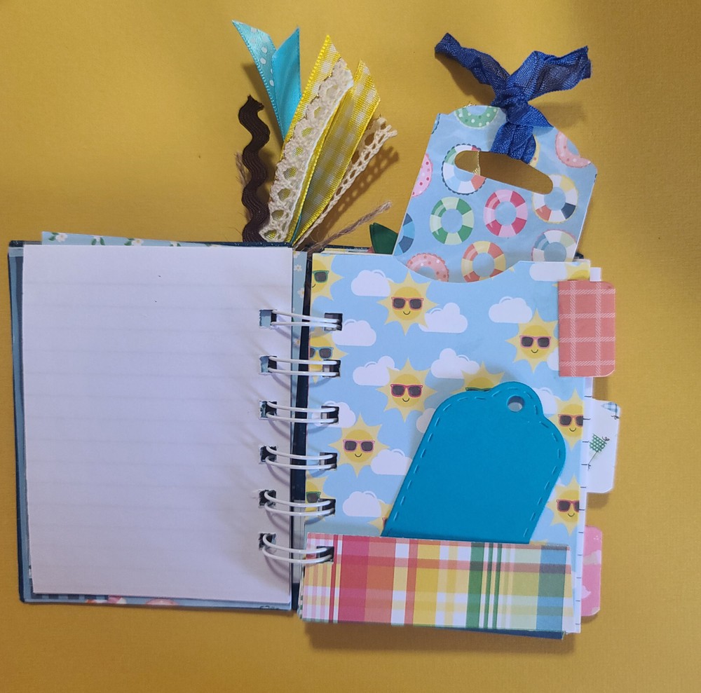 Little cinched journal notebook, handmade