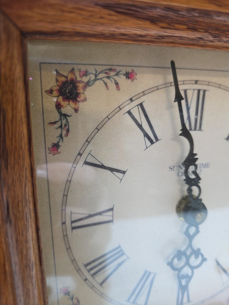 Wooden Frame Sunset Time Quartz Clock