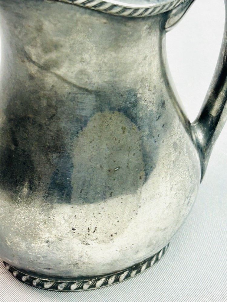 Vintage Silver Soldered Small Metal Pitcher READ
