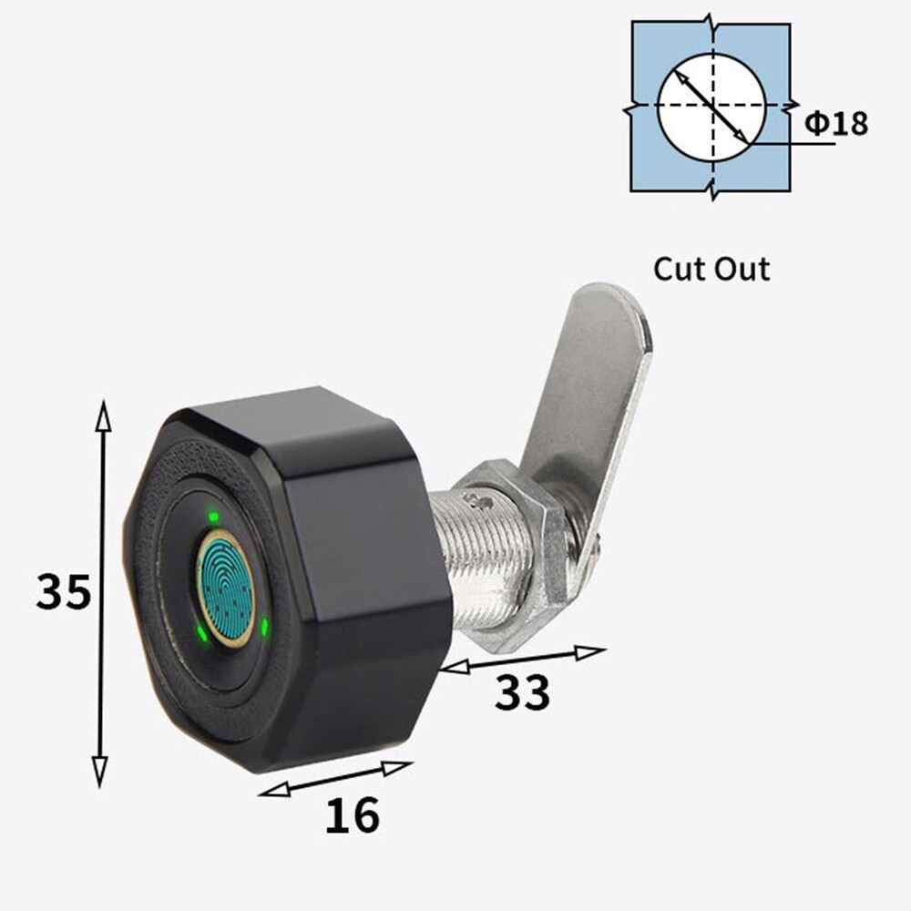 Fast Identification Drawer Lock With 30mm Biometric Fingerprint Sensor
