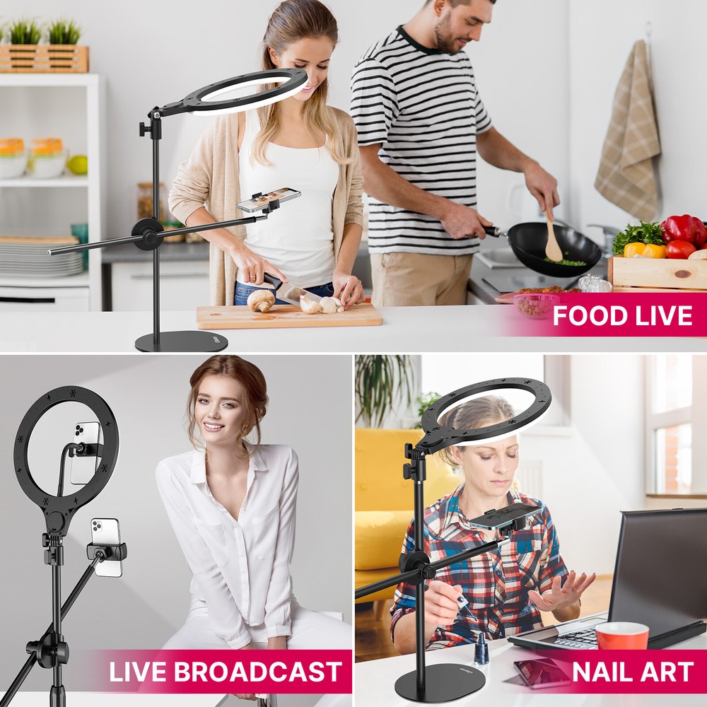 Ulanzi Desktop Ring Light Set with Overhead Shooting Bracket Fill Light